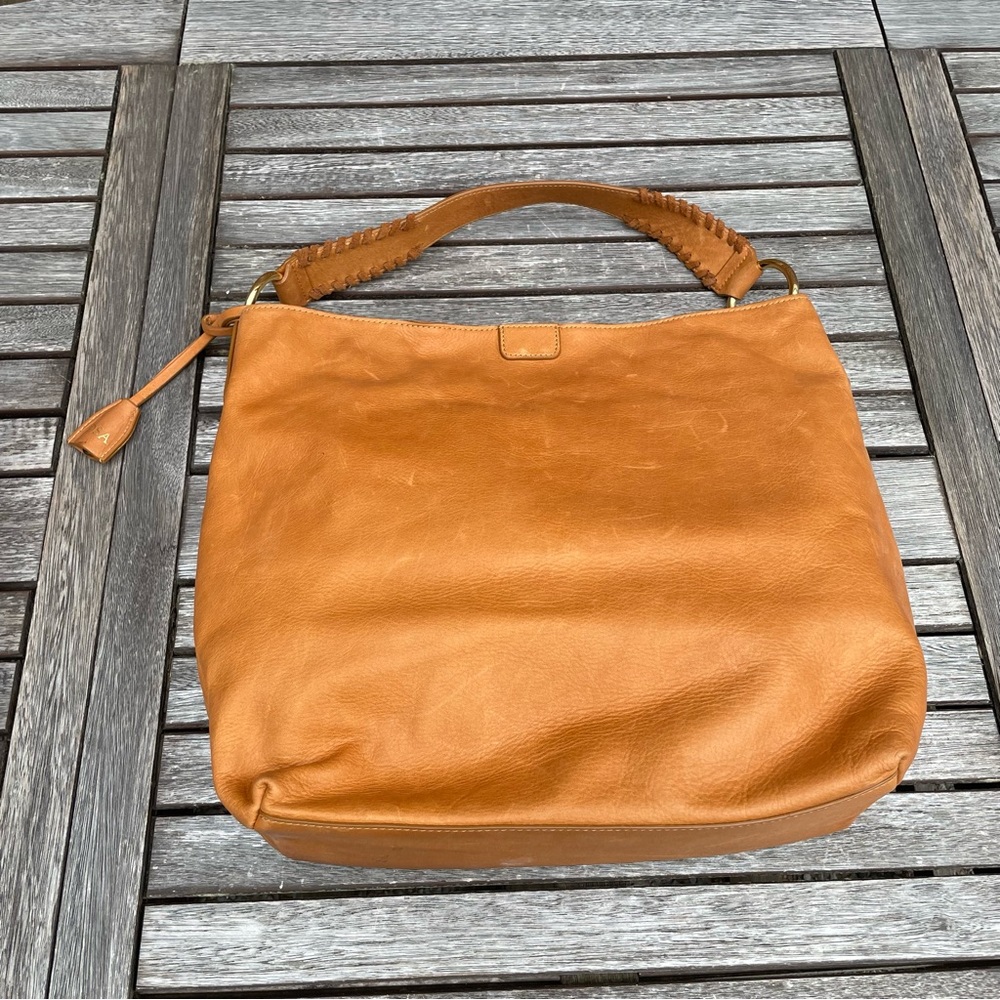 Mark and Graham Telluride Camel Maky Tote Bag Purse Mono Scuffed Read NWOT